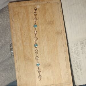 Chic Gold and Blue Gemstone Bracelet